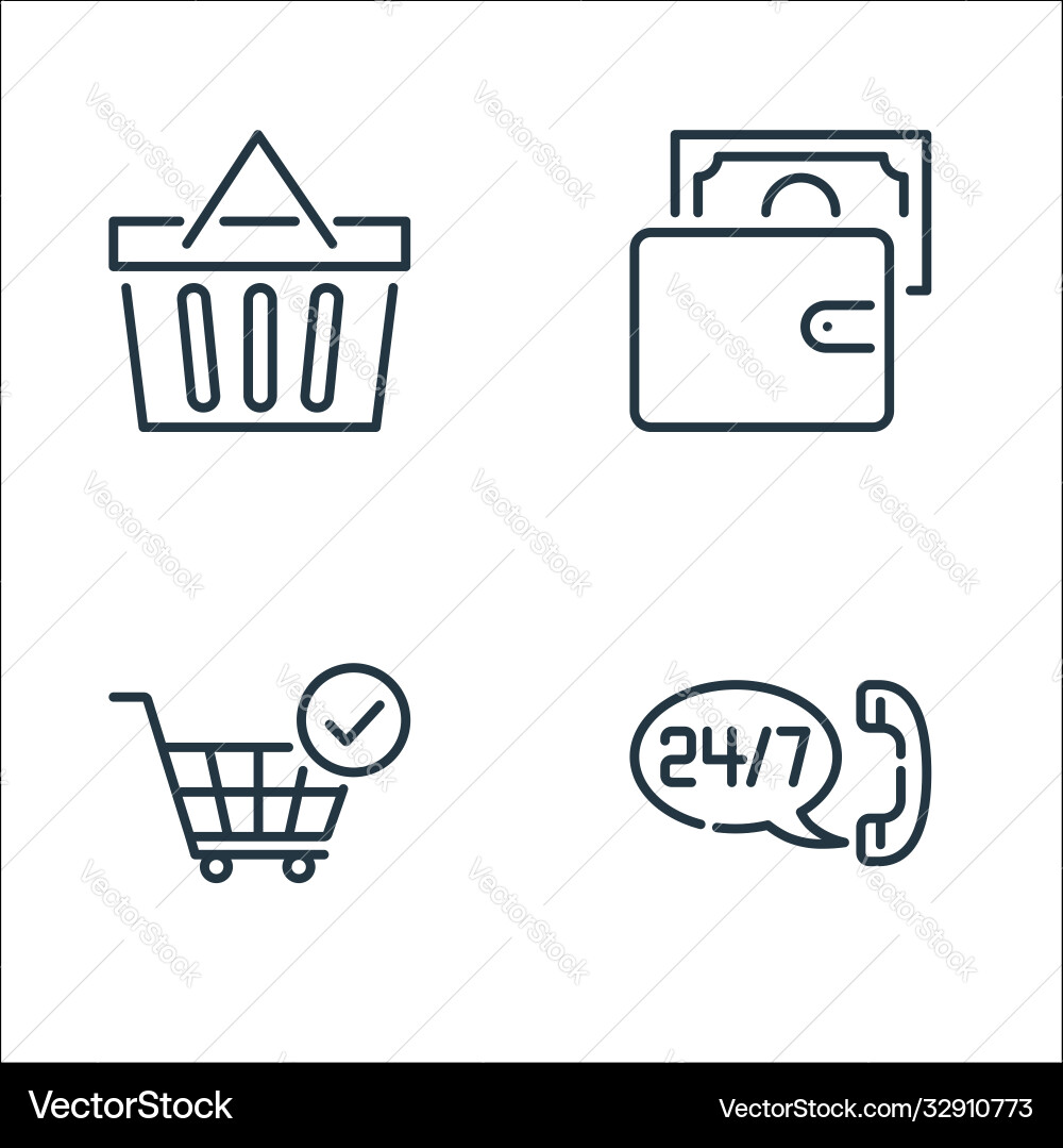 Ecommerce line icons linear set quality Ecommerce line icons linear set quality vector image