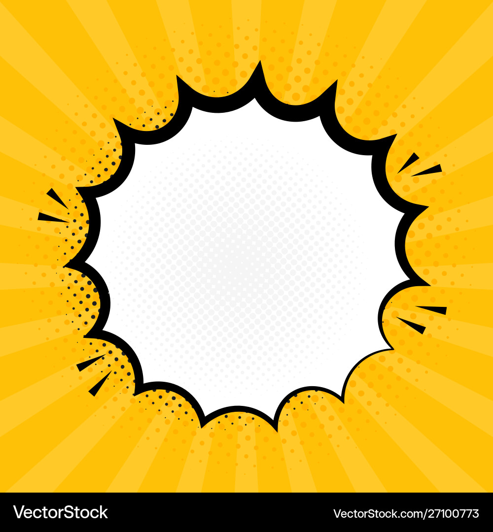 Explosion steam speech bubble pop art banner Vector Image