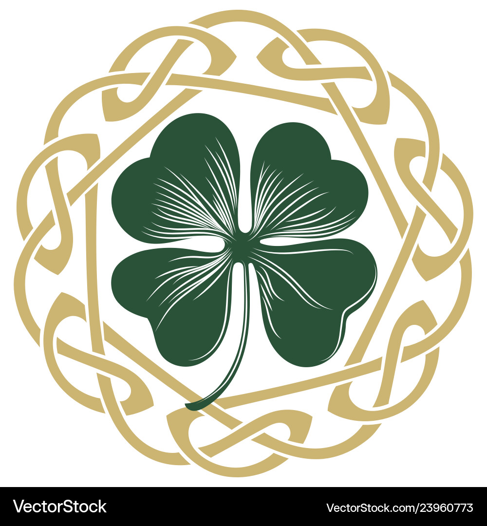 Four-leaf clover irish symbol for the feast of st Four-leaf clover irish symbol for the feast of st vector image