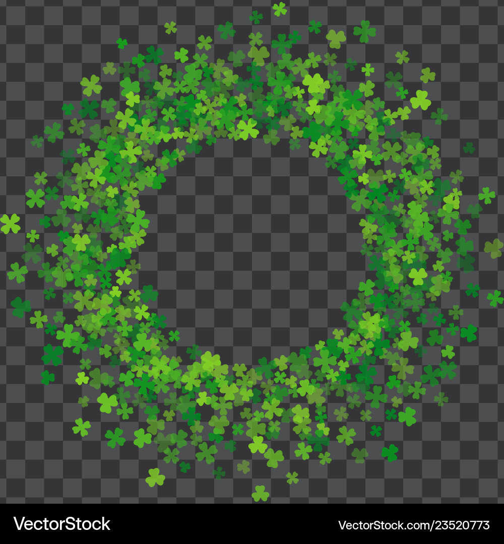 Frame or border of random scatter clover leaves Frame or border of random scatter clover leaves vector image