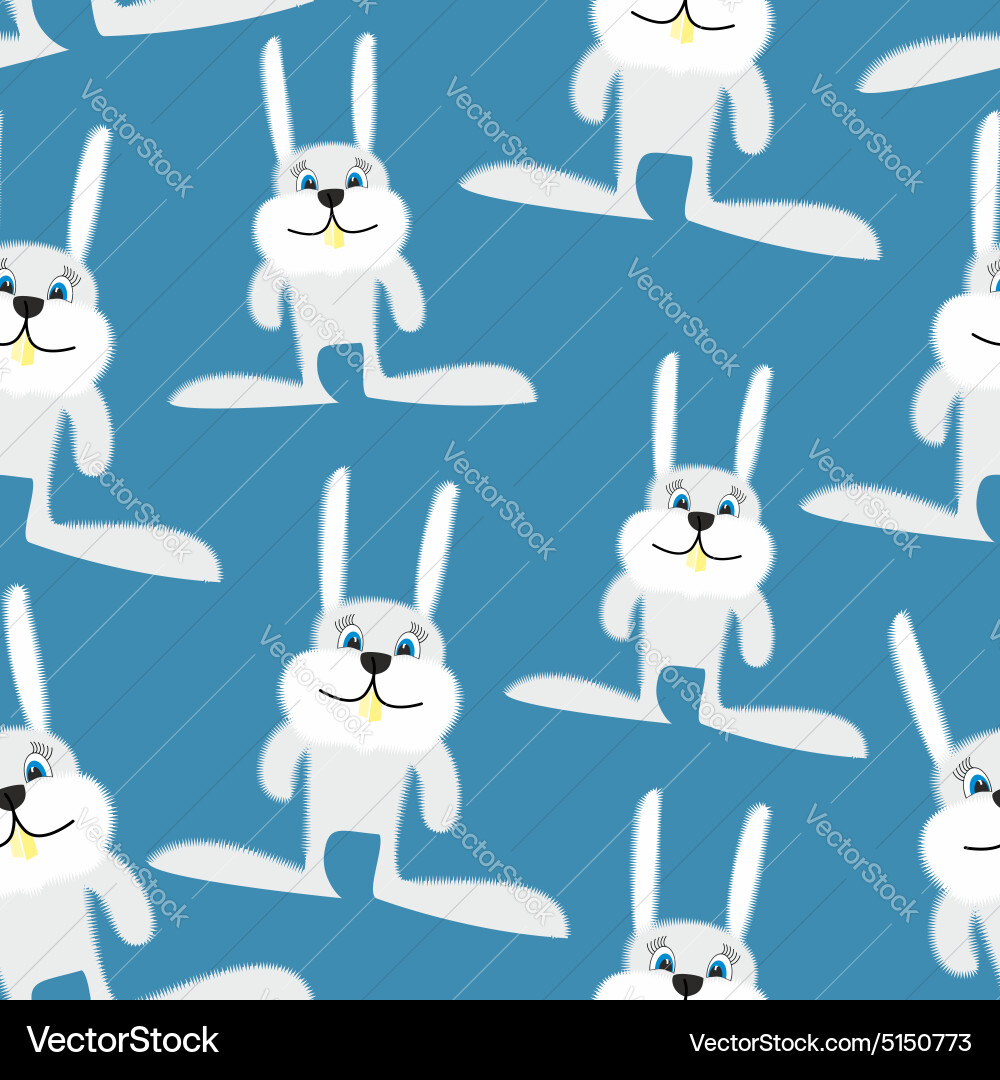 Hares and rabbits seamless pattern background vector image