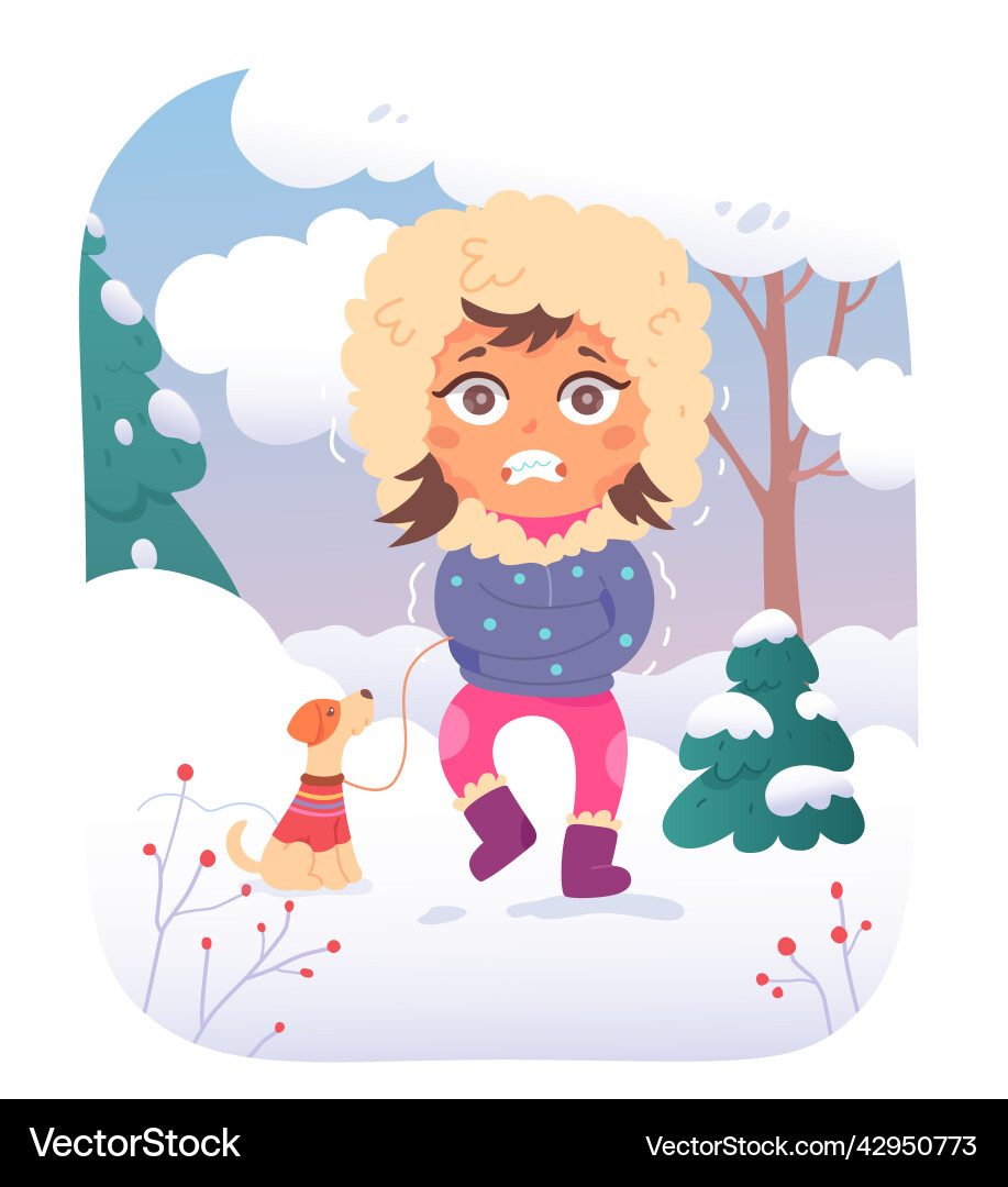 Kid shivering cold winter weather chills tremble – Royalty-Free Vector |  VectorStock, image size:917x1080