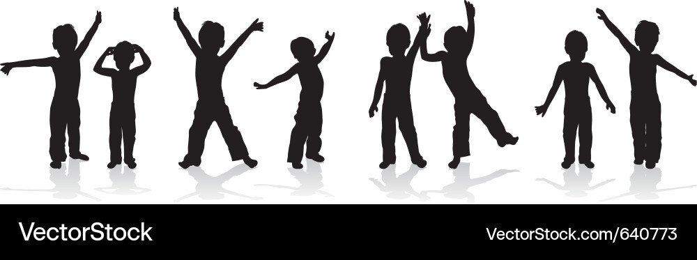 Kids Playing Together Vector Image