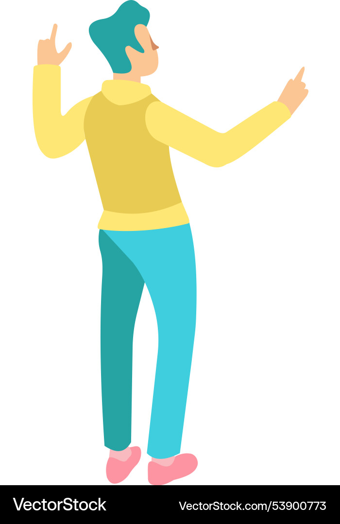 Man studying something view from back icon vector image