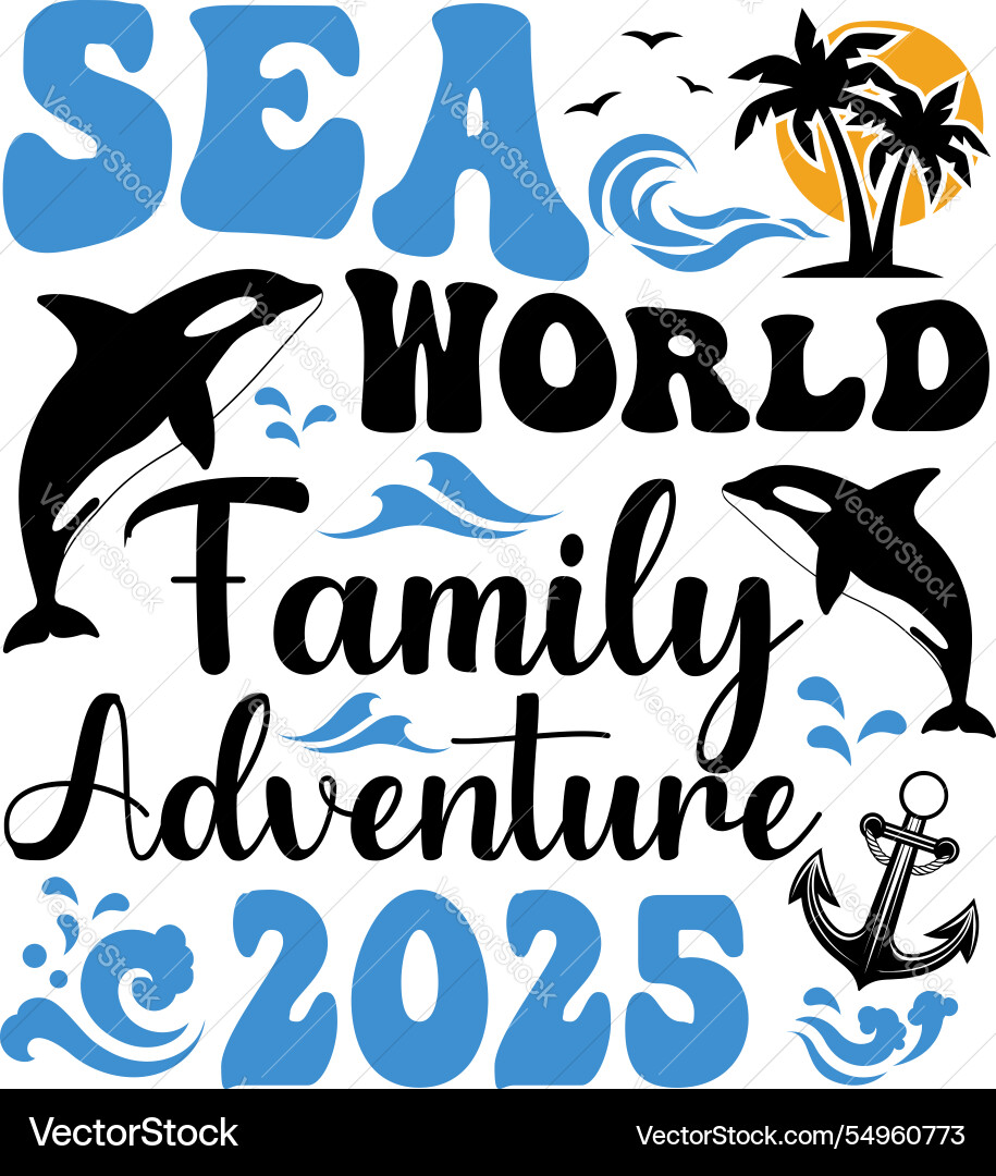 Sea world family Abenteuer 2025 vektorbild