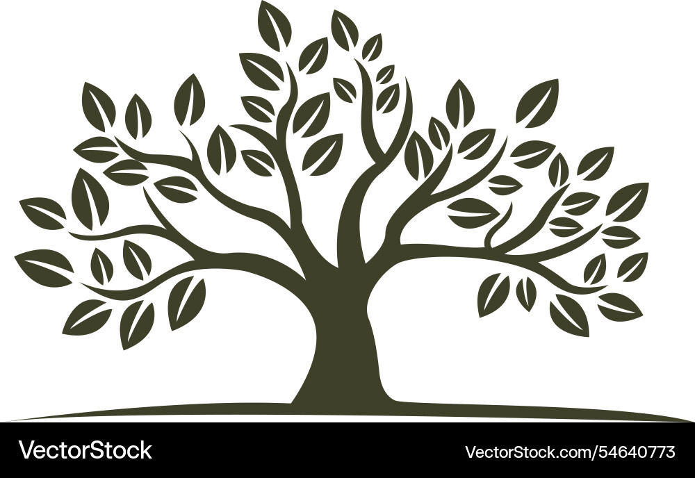 Tree with leaves simple icon for web and logo Vector Image