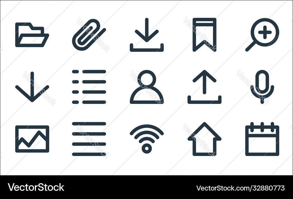 User interface line icons linear set quality User interface line icons linear set quality vector image