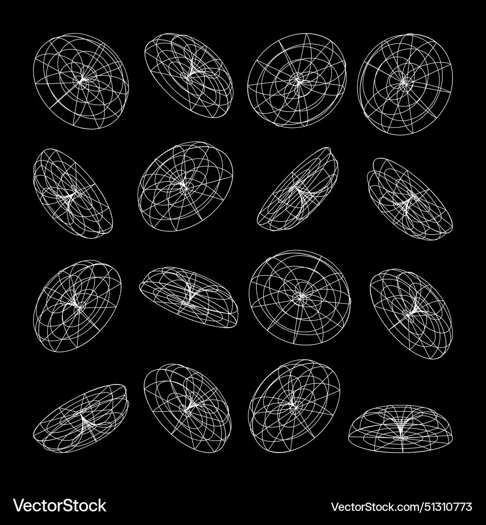 Wireframe lined shapes perspective mesh 3d grid Wireframe lined shapes perspective mesh 3d grid vector image