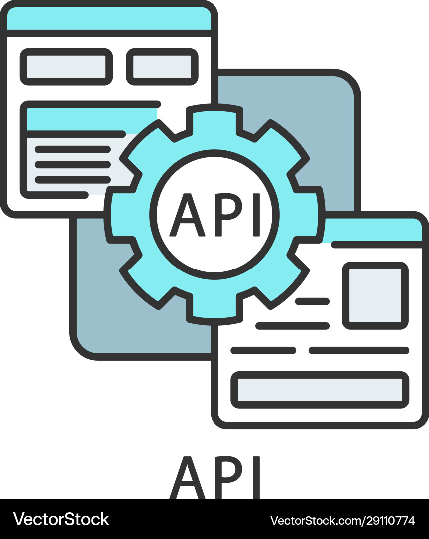 Api color icon application programming interface Api color icon application programming interface vector image