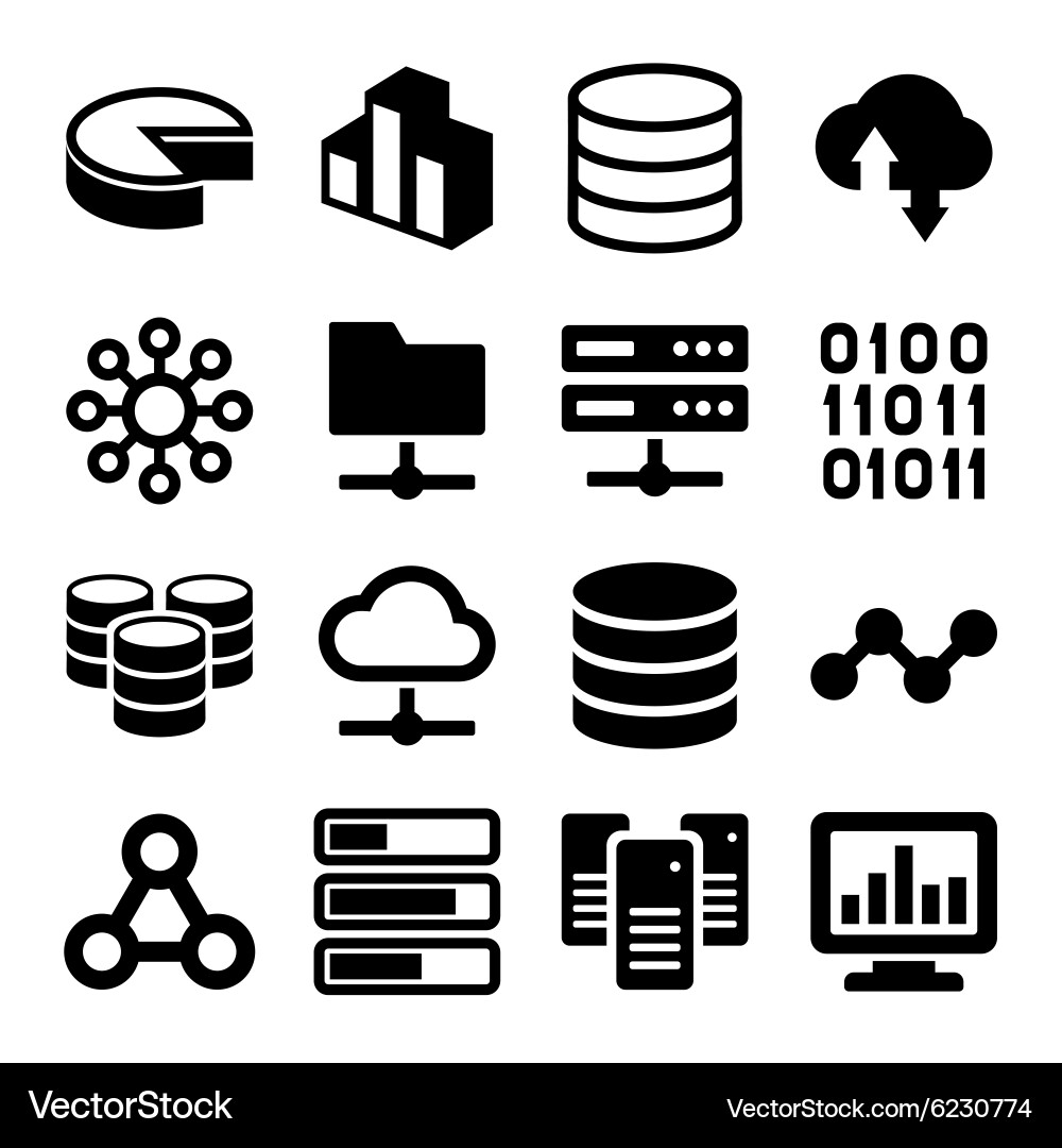 Big Data Icons - Analytics & Database vector image