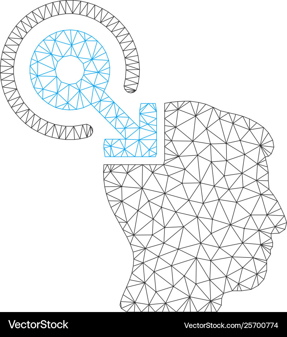 Brain interface plug-in polygonal frame Brain interface plug-in polygonal frame vector image