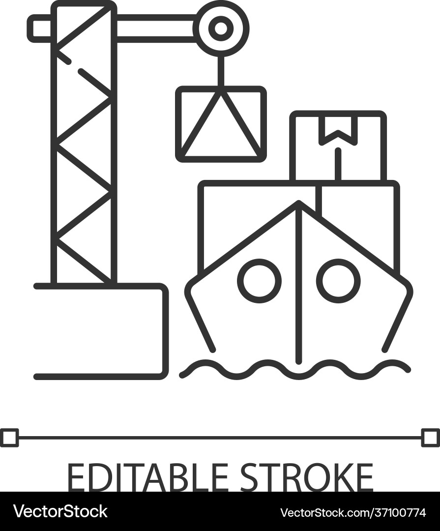 Cargo loading linear icon Cargo loading linear icon Vector Image