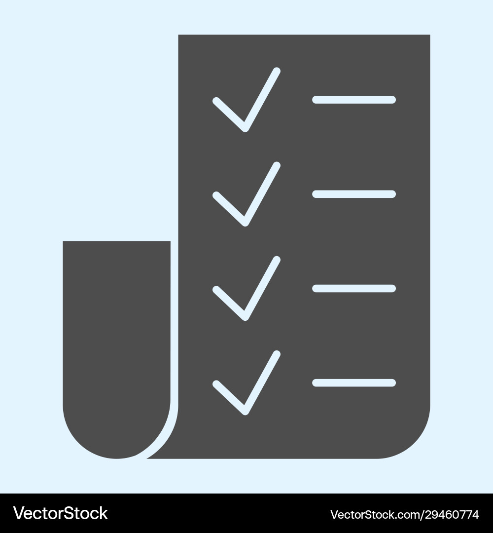 Checklist solid icon folded paper check list Checklist solid icon folded paper check list vector image