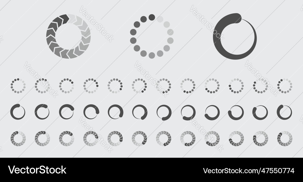 Circular loading buffering icons set Circular loading buffering icons set vector image
