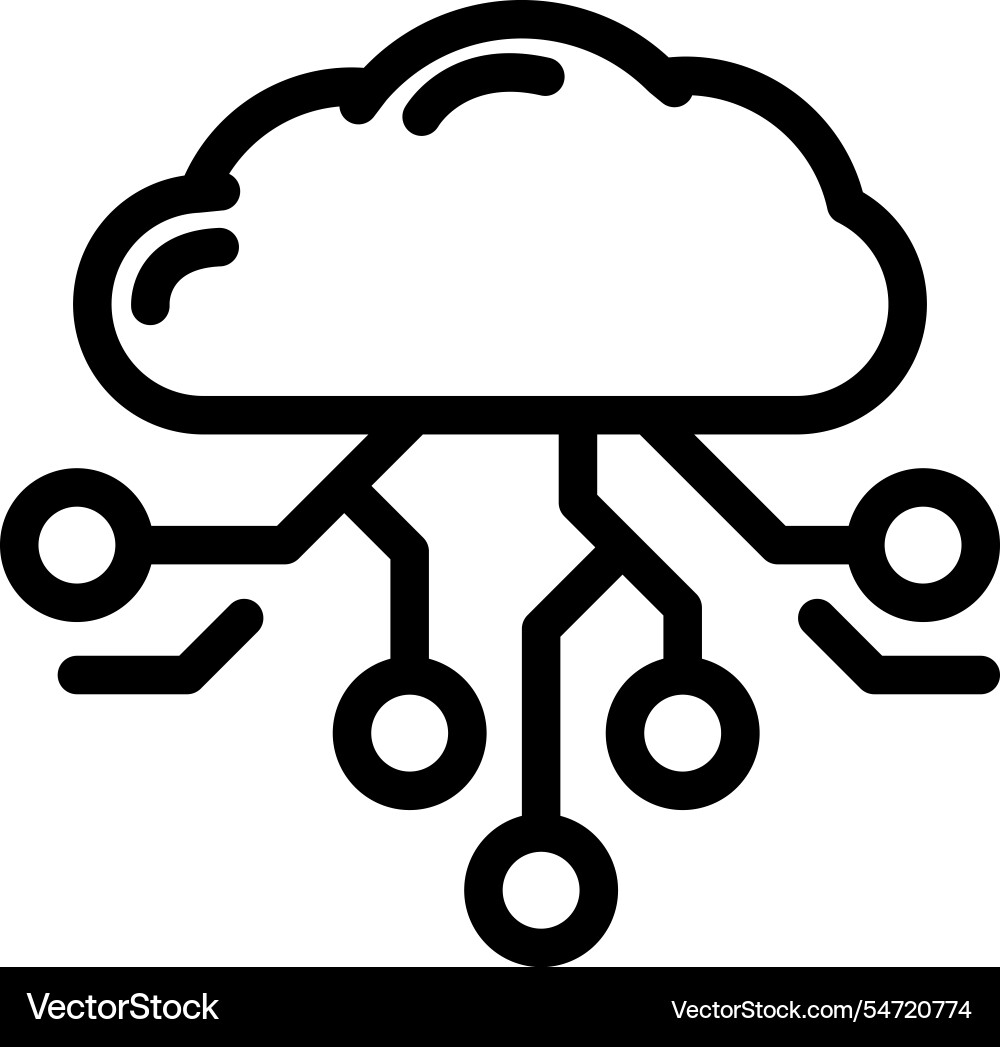 Cloud computing line icon Vector Image