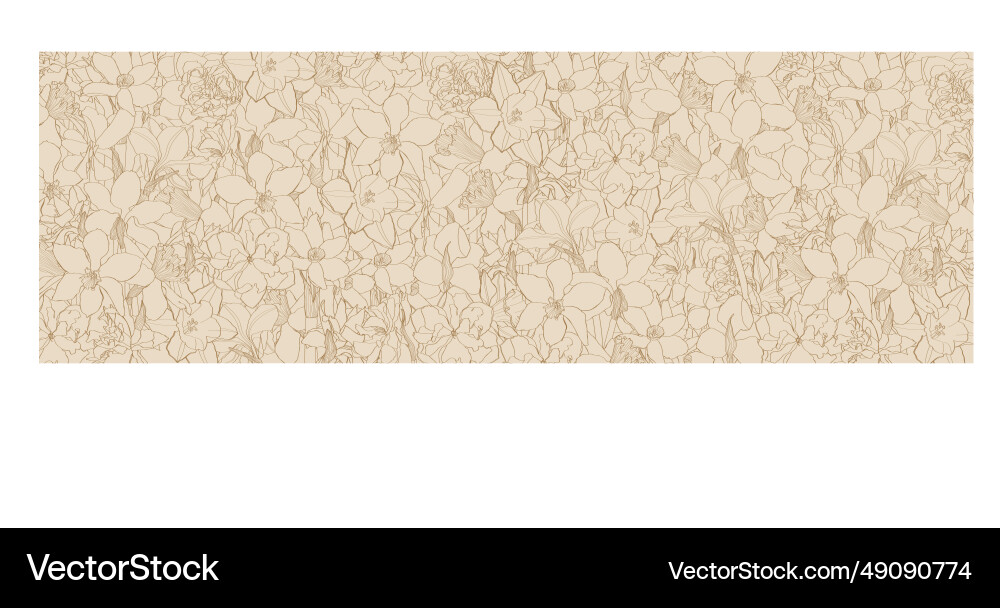 Delicate pattern with spring line daffodi flowers Vector Image