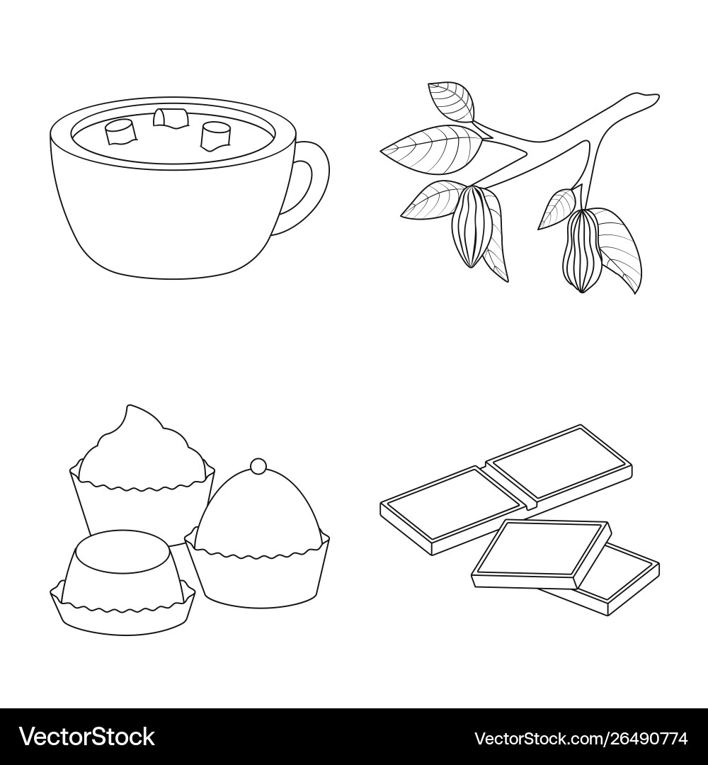 Design cocoa and beans symbol set Vector Image