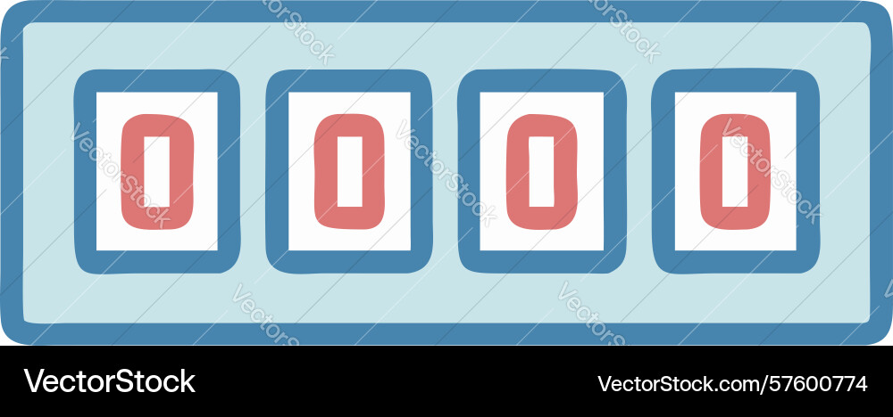 Digital counter icon with four zeroes for data vector image