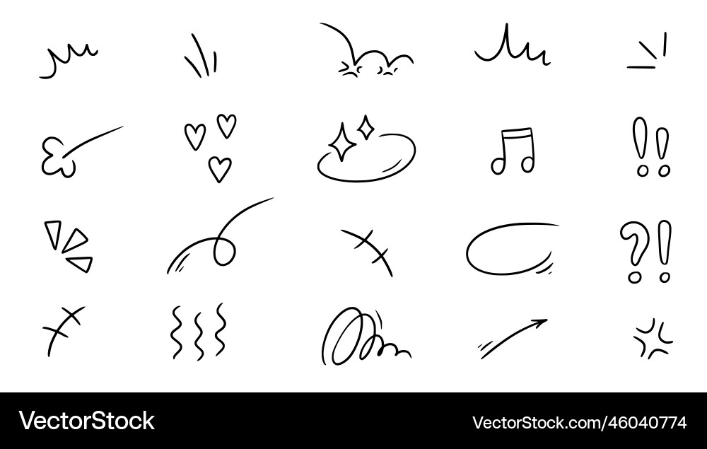 Dynamic Line Movement Icon Set vector image