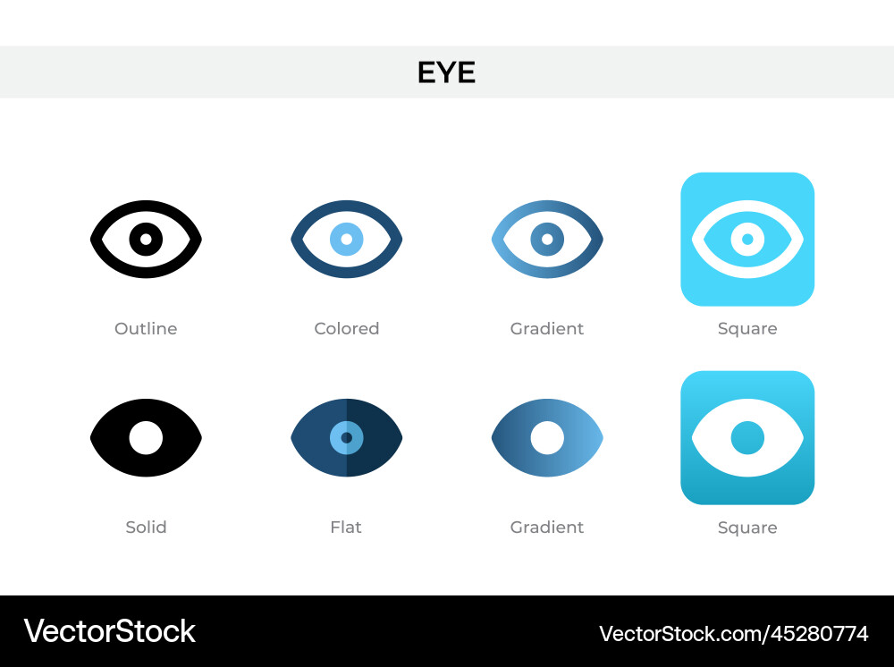 Eye icon in different style icons designed Eye icon in different style icons designed vector image
