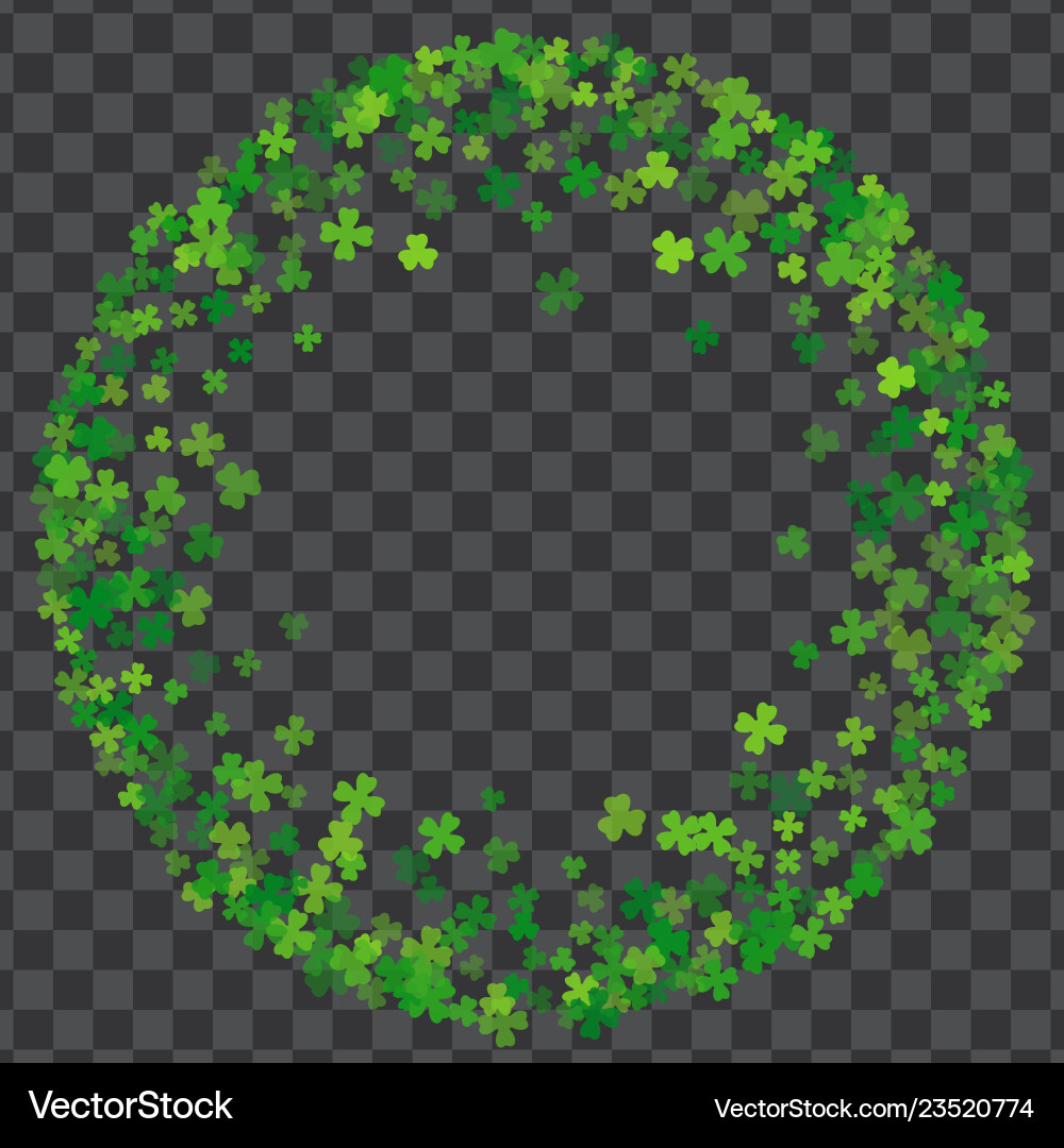 Frame or border of random scatter clover leaves Frame or border of random scatter clover leaves vector image