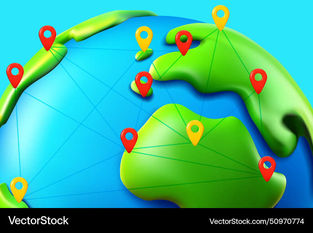 Global Network Connection Scheme Vektorbild