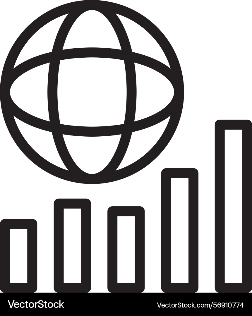 Globe linear style icon design Vector Image
