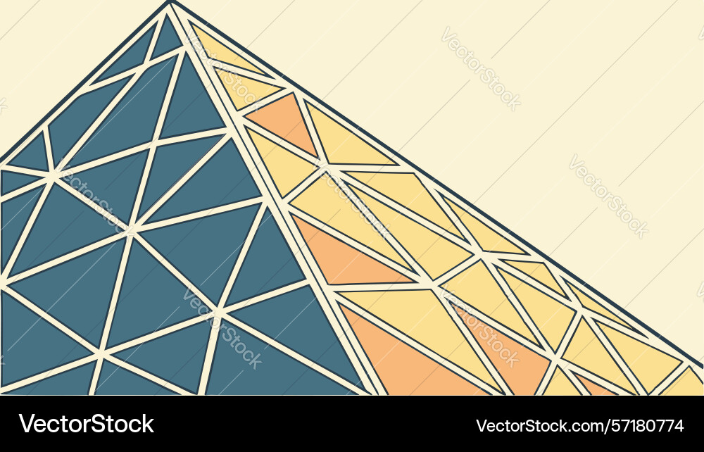 Grand pyramid structure with geometric pattern vector image