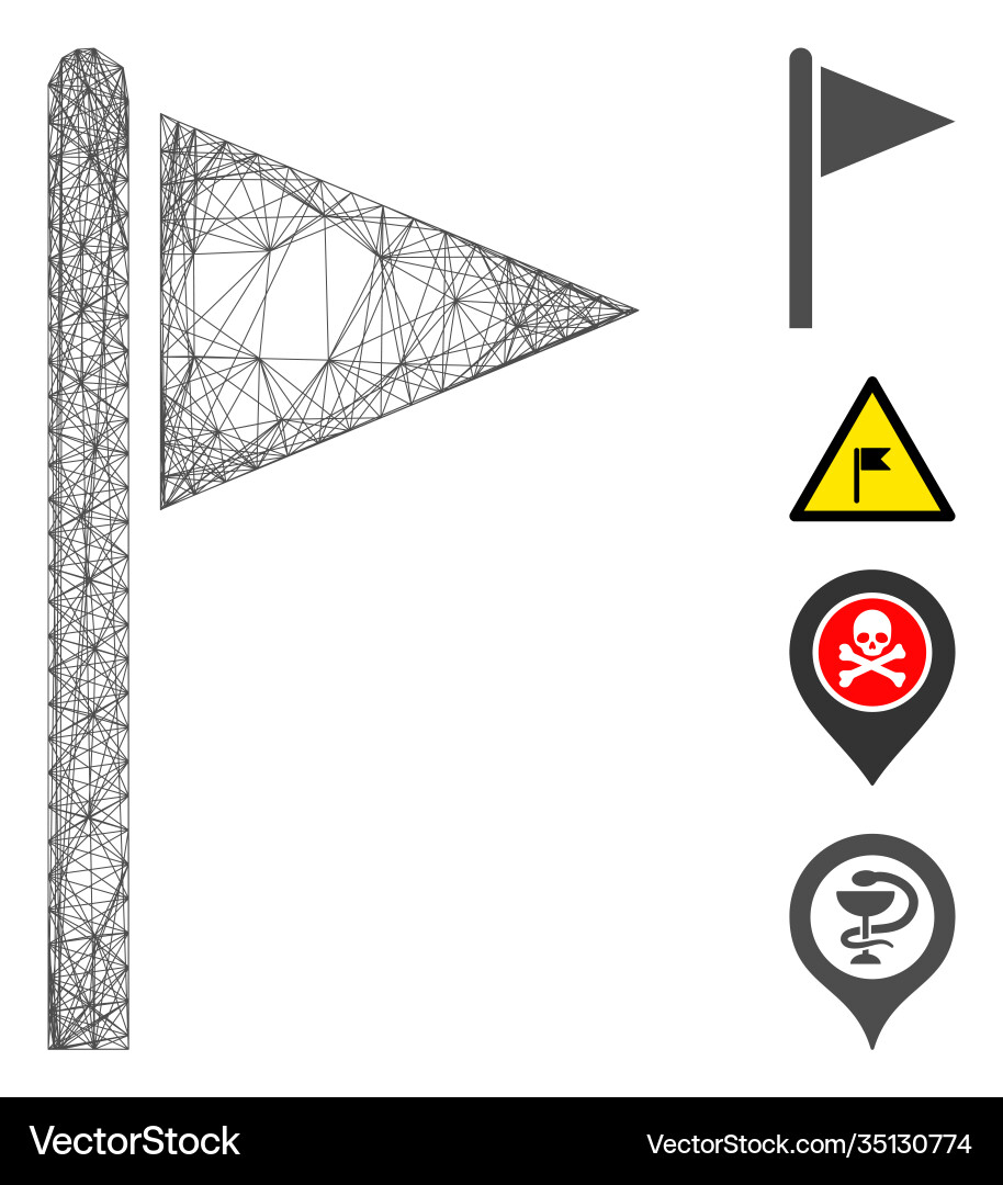 Net triangle flag pointer mesh Net triangle flag pointer mesh vector image