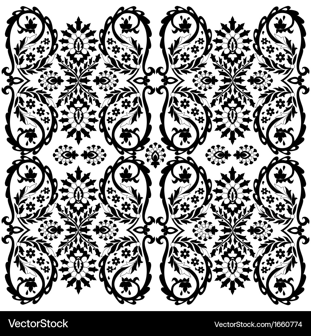 Ottoman serial patterns two Vector Image