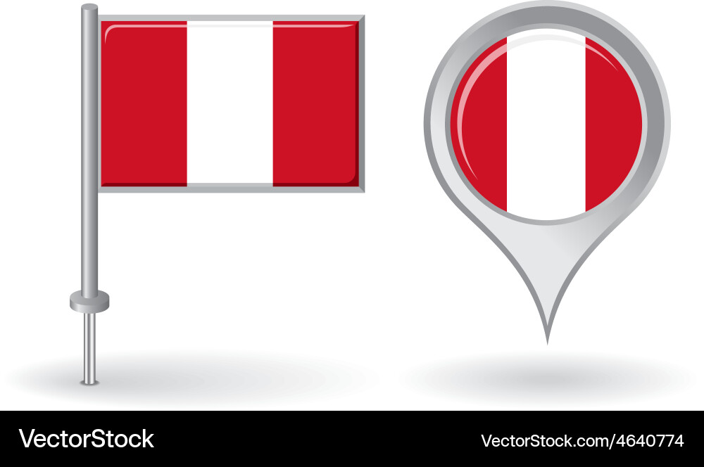 Peru Pin & Map Pointer Flag Icon vector image