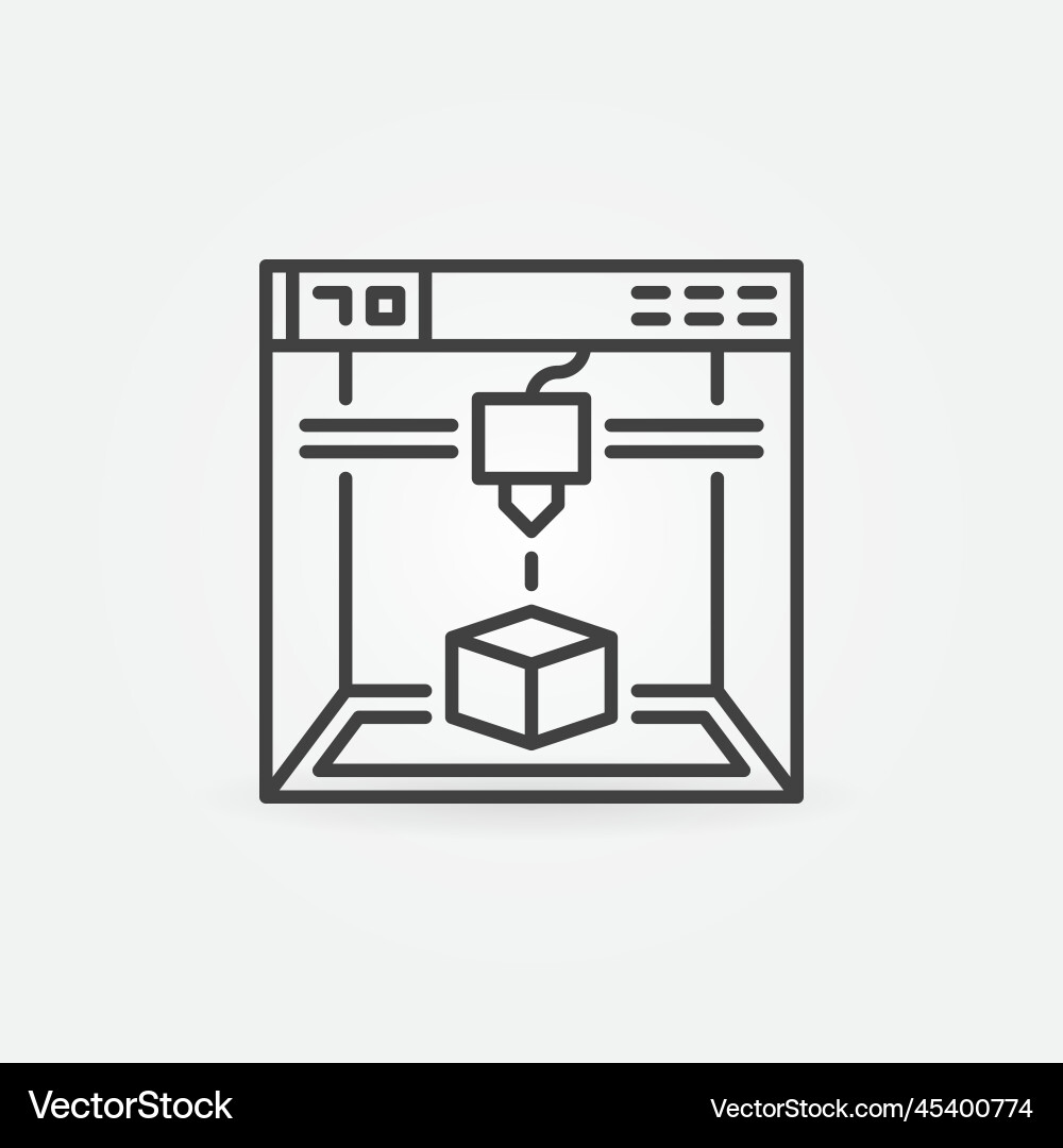 Printer for 3d printing concept creative linear vector image