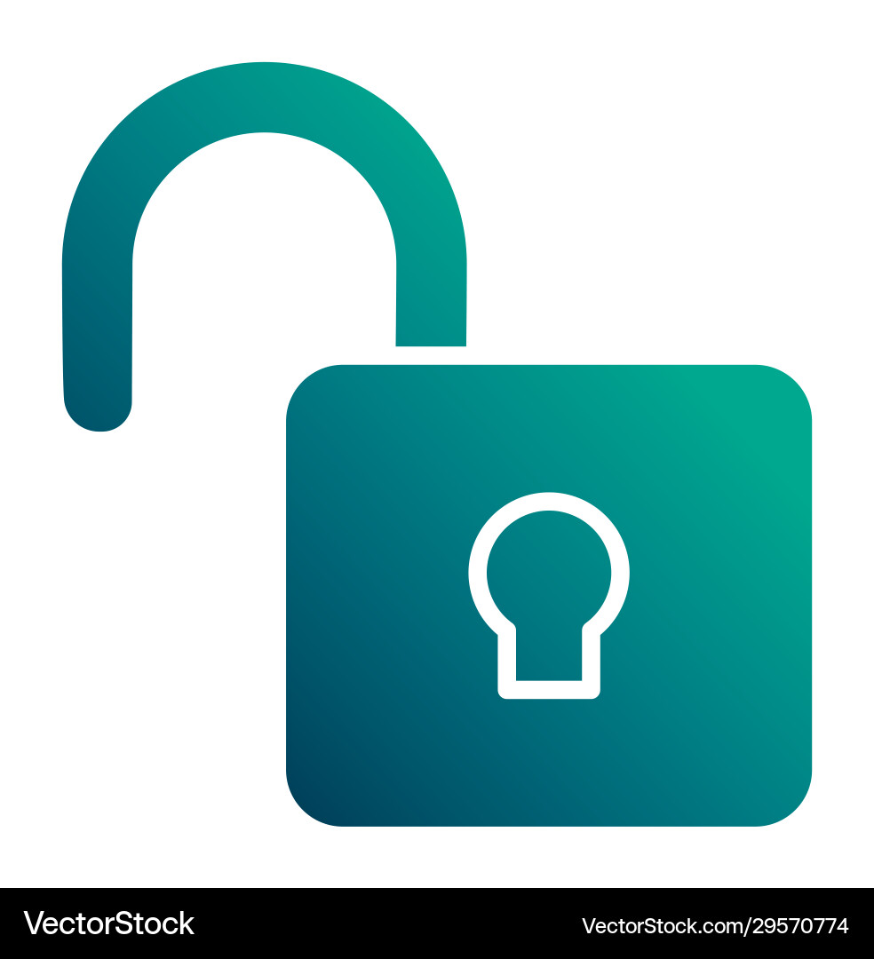 Security padlock open gradient style icon Security padlock open gradient style icon Vector Image