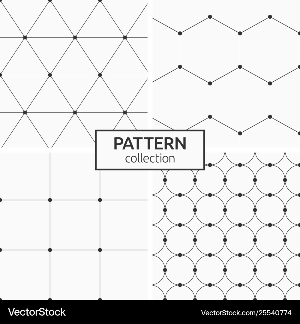 Set four monochrome seamless patterns Set four monochrome seamless patterns vector image