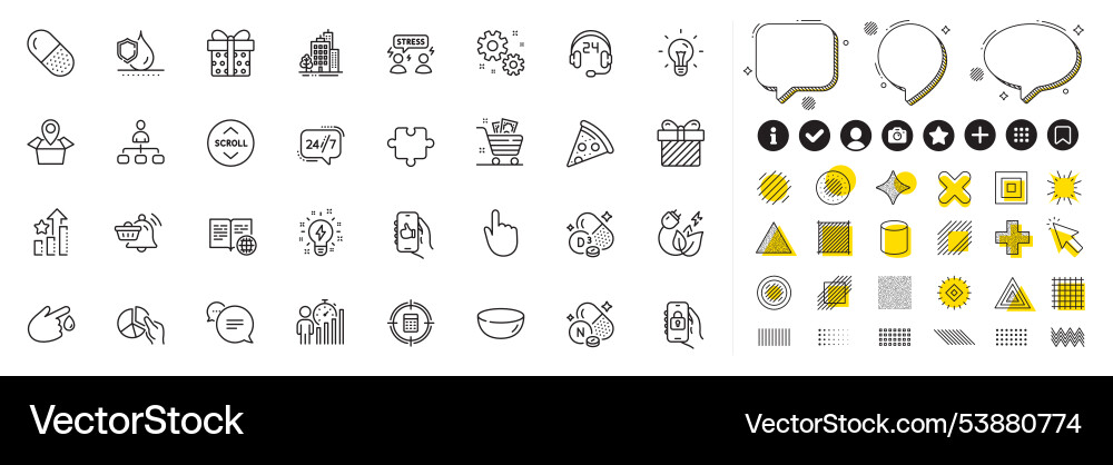 Set of management hand click and waterproof line Set of management hand click and waterproof line vector image