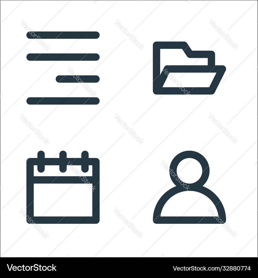 User interface line icons linear set quality User interface line icons linear set quality vector image