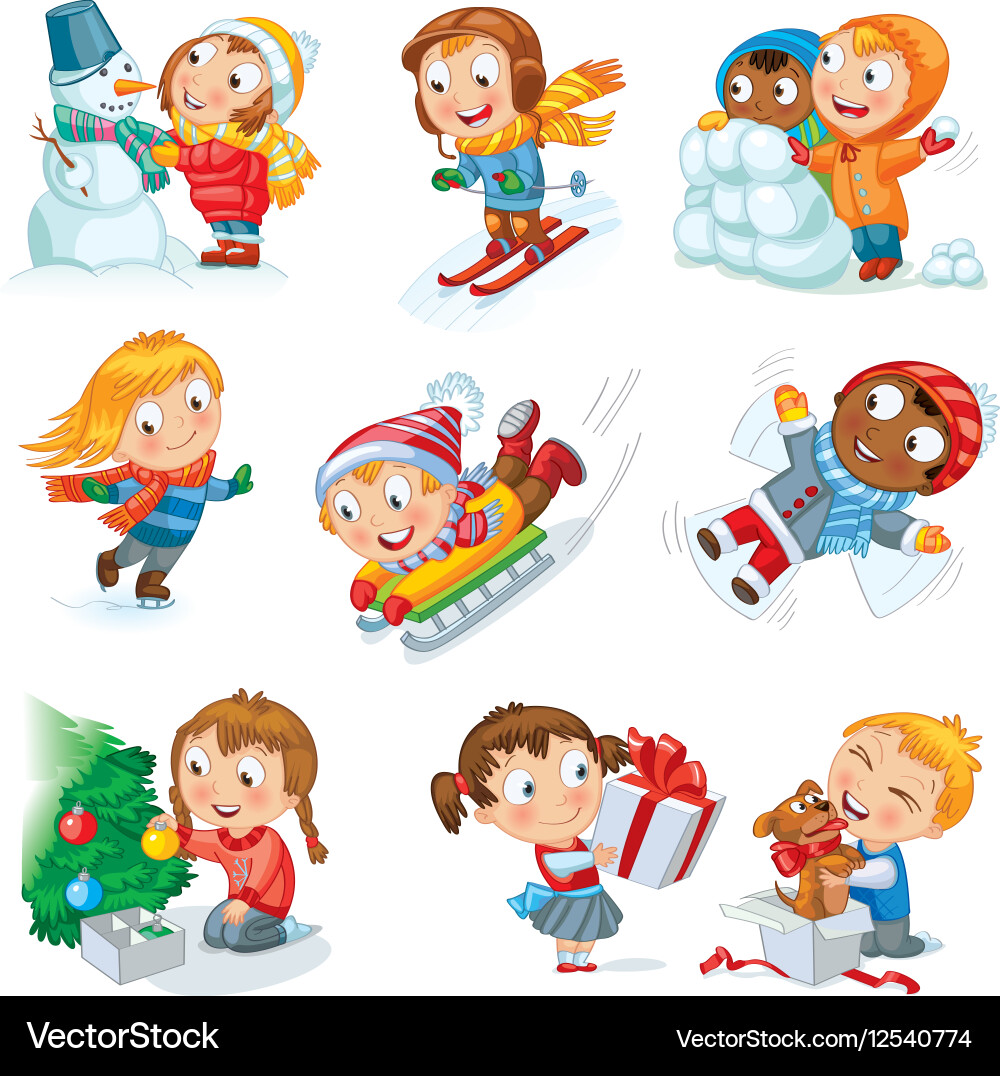 Winter Fun and Holidays Vector Image