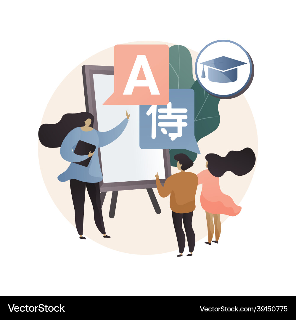 Bilingual immersion program abstract concept Bilingual immersion program abstract concept vector image