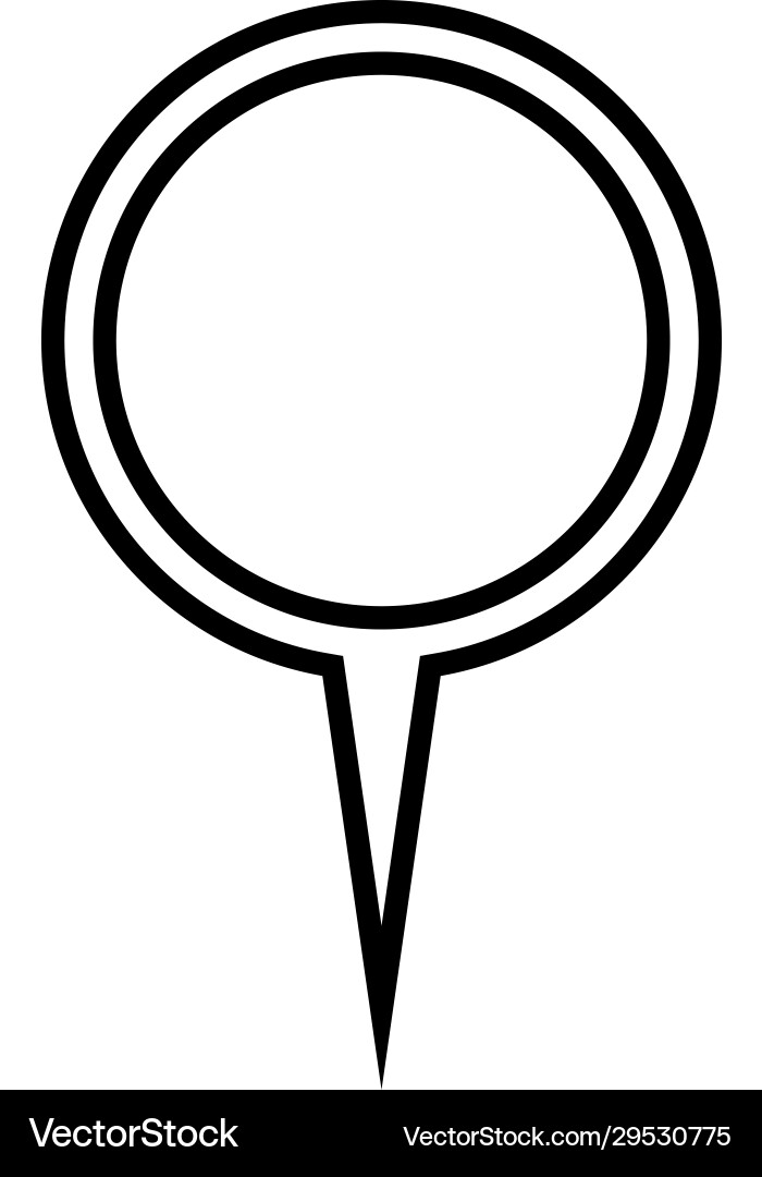 Black outline map pointer simple flat icon Black outline map pointer simple flat icon vector image