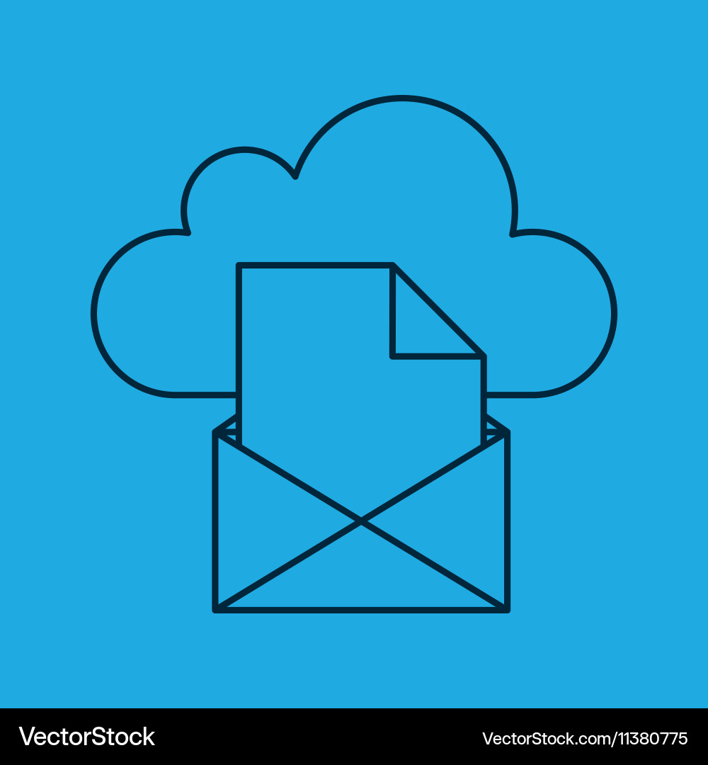 Cloud computing data storage vector image