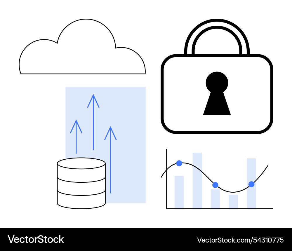 Data security with cloud storage analytics Data security with cloud storage analytics Vector Image