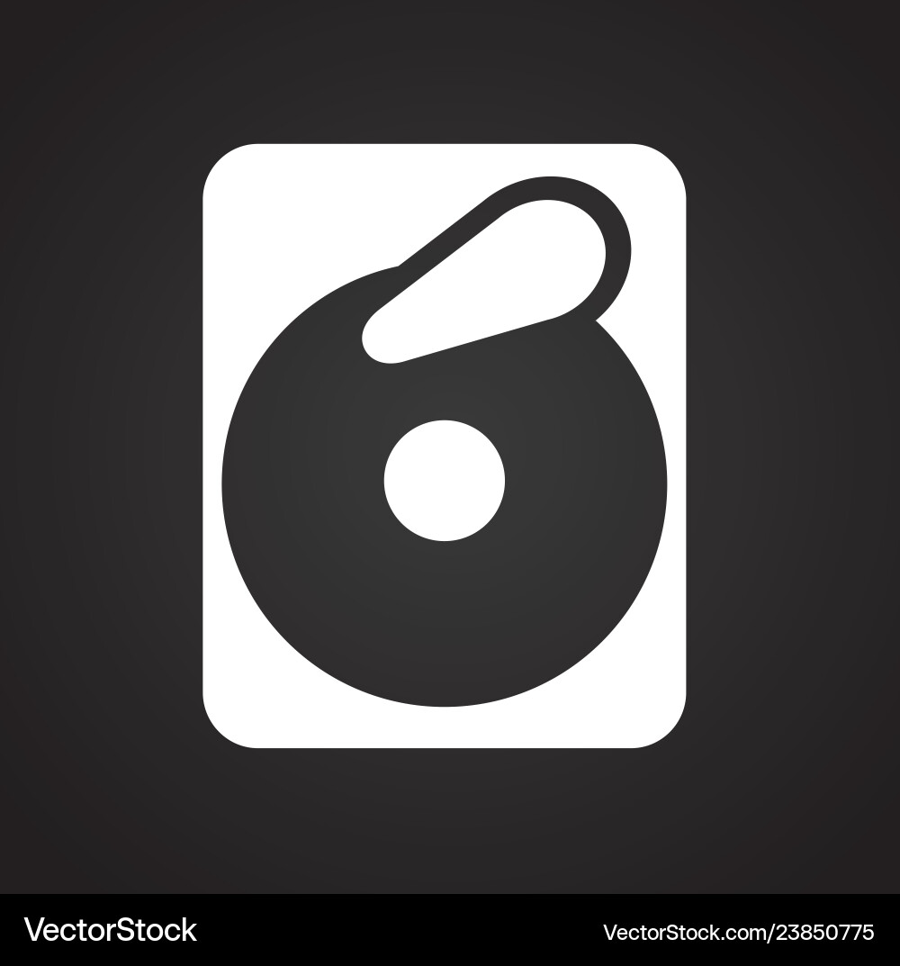 Data storage device icon on black background Data storage device icon on black background vector image