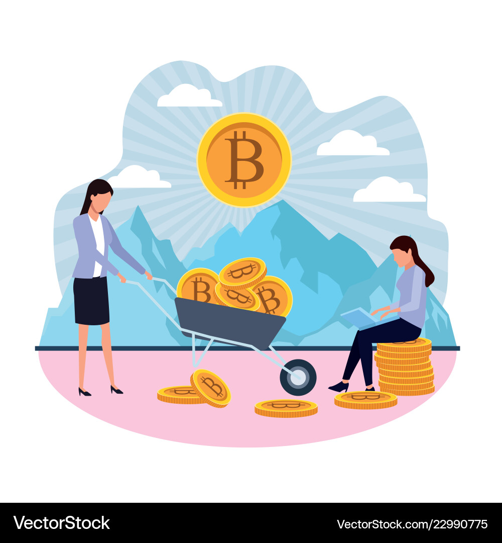 Digital mining bitcoin Vector Image