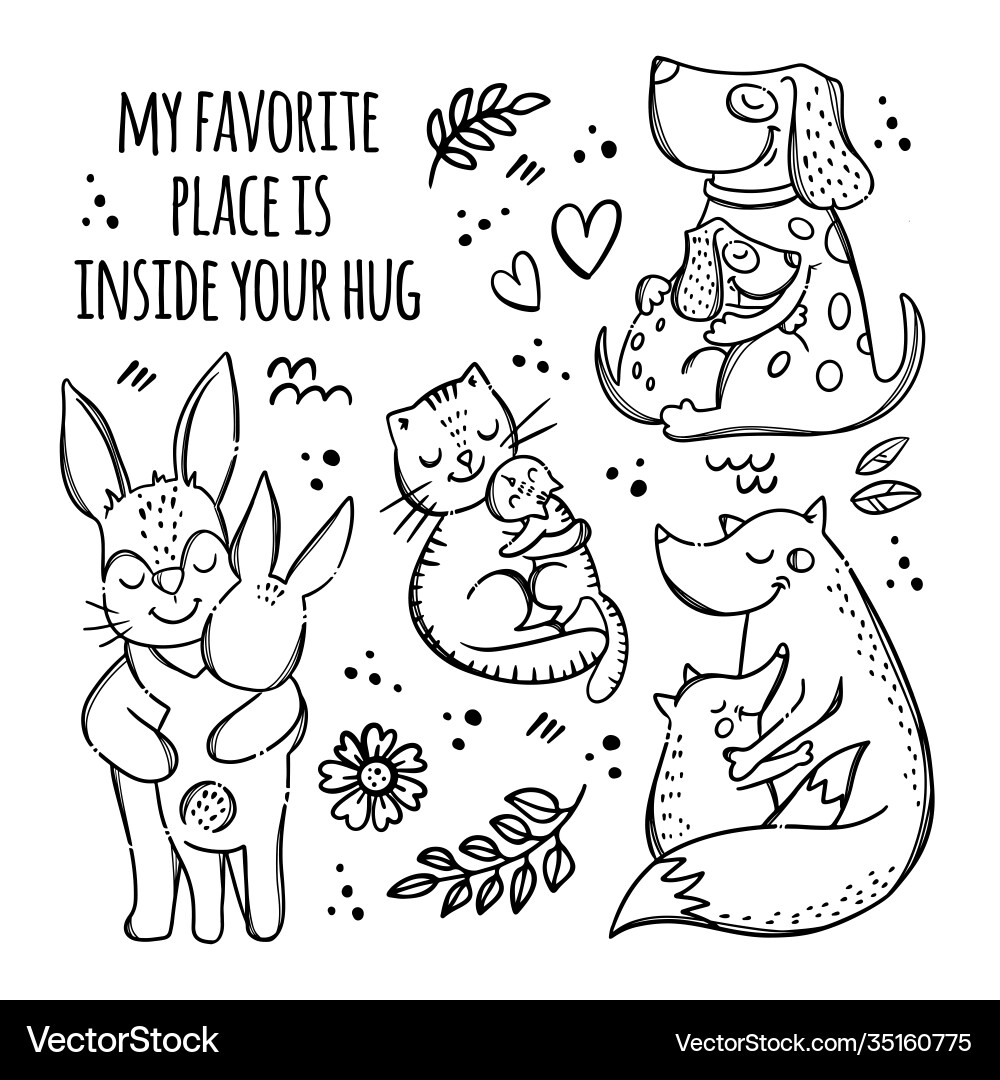 Fathers mothers day monochrome cartoon Fathers mothers day monochrome cartoon vector image