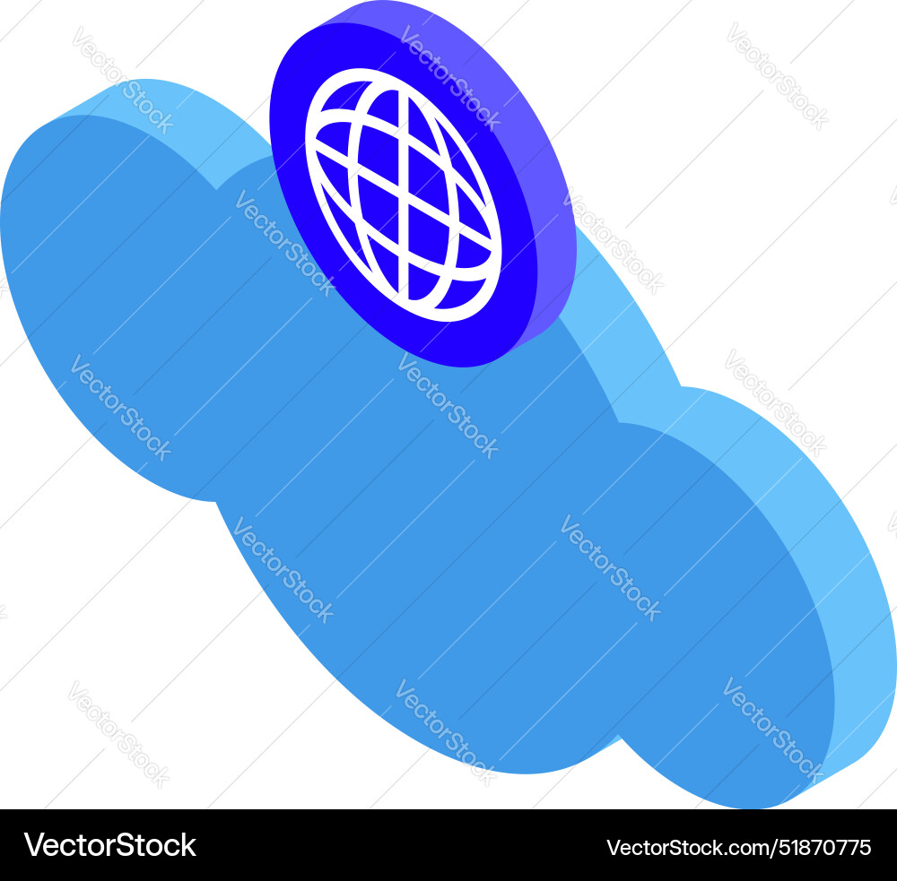 Global network cloud computing icon showing Vector Image