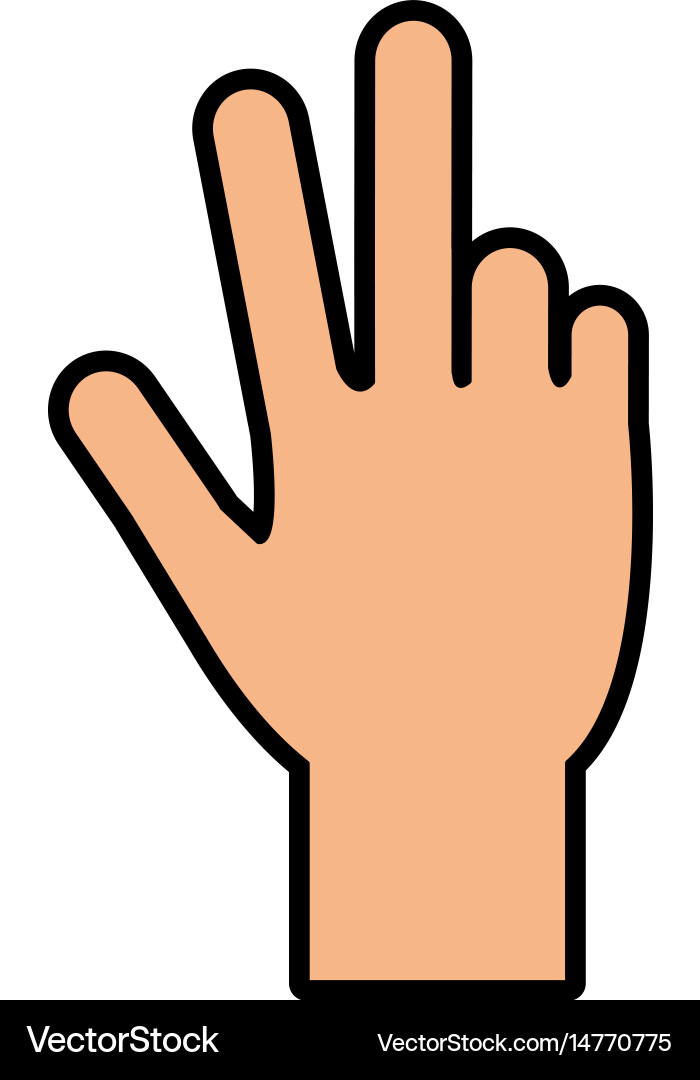 Hand counting with three fingers up icon image Vector Image