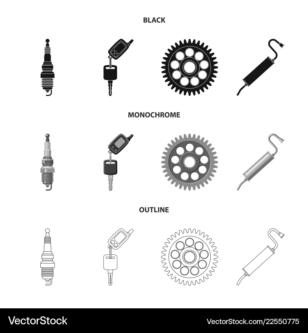 Isolated object of auto and part logo set Isolated object of auto and part logo set vector image