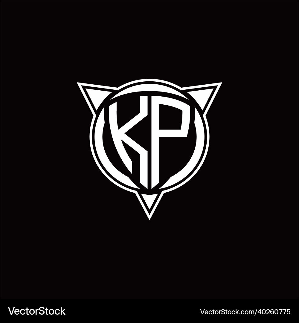 Kp logo monogram isolated with circle shape vector image