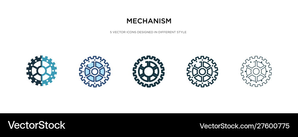 Mechanism icon in different style two colored Mechanism icon in different style two colored vector image