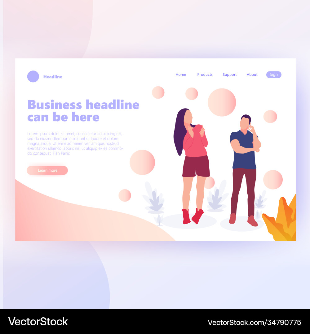 People work in a team and interact with graphs Vector Image